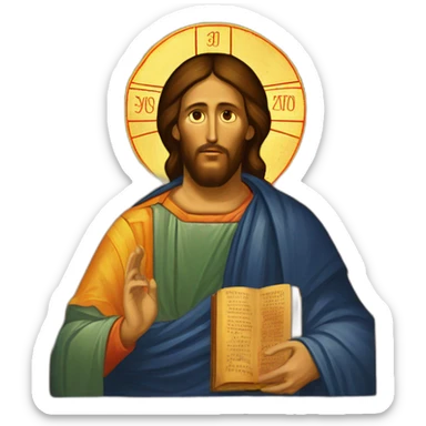 orthodox icon christ pantocrator sticker