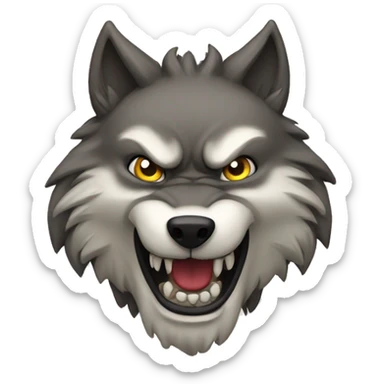 ferocious wolf sticker