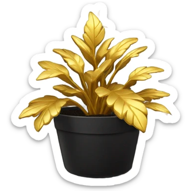golden plant in b lack pot sticker