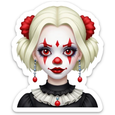 Gothgirl with piercings clown red sticker