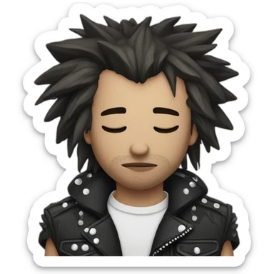 Punk rock star sleeping sticker