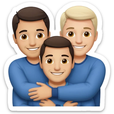 1 Hispanic and 2 white gay guys as a throuple sticker