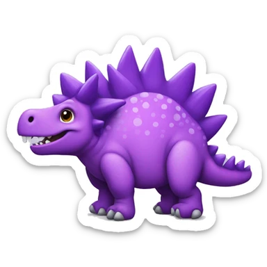 Cute purple stegosaurus  sticker