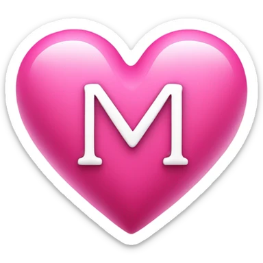 pink heart with letter m in the middle  sticker