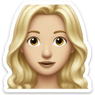 blonde white girl with slightly wavy hair and brown eyes sticker