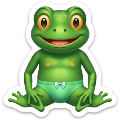 A frog wearing underwear sticker