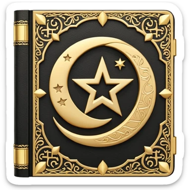 Closed Quran with the Islamic Symbol on it (moon and star) sticker
