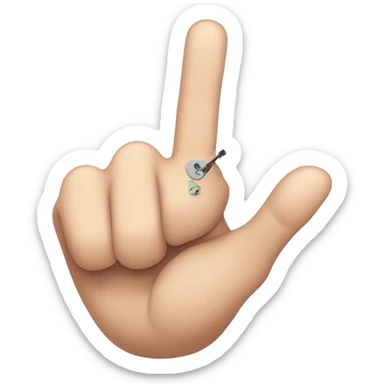 rock and roll hand sign with the index finger and pinkie bent half way sticker