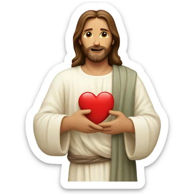 Jesus holding a heart  sticker