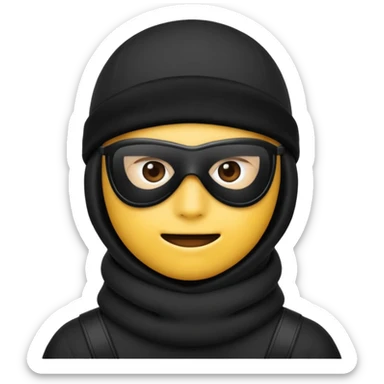 Create an emoji wearing a black ski mask not a creepy big smile though and no need for spoons sticker