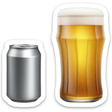 Drink in a beer glass can with a bamboo cap on top and straw through sticker