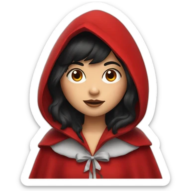 Little Red Riding Hood looks straight with black hair sticker