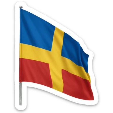 a similar flag as sweden but th blue is replaced with red sticker