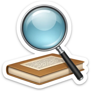Magnifying glass with a book sticker