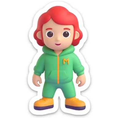 character similar to the reference image, style 3, variation 1 sticker