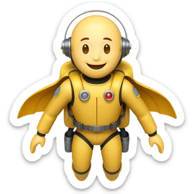 create an emoji of a smiley riding a jetpack sticker