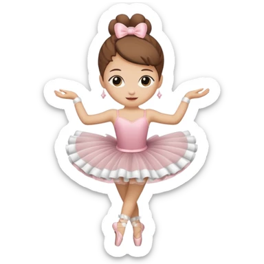A cappuccino cup wearing a tutu and dancing gracefully like a ballerina sticker