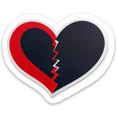 Two red heart shapes joined together sticker