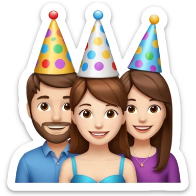 Un trouple : deux hommes  et une femme qui sont tensemble , ils sont tous blanc et brun  sticker