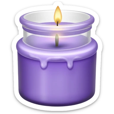 Lavender candle – purple wax in frosted glass jar sticker