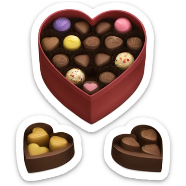 heart shaped box of chocolates sticker