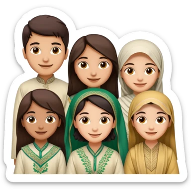 A group of young Pakistani people sitting around and sharing knowledge sticker