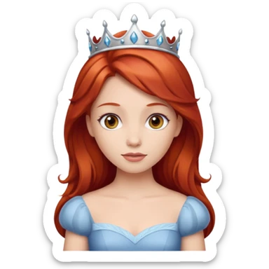 Princess iPhone emoji but red haired sticker