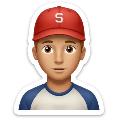 handsome boy with backside cap only neck  sticker