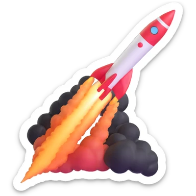 fast rocket with speed trail sticker