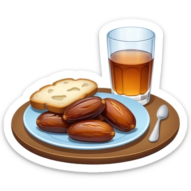Pre-dawn meal with dates, bread, and water sticker