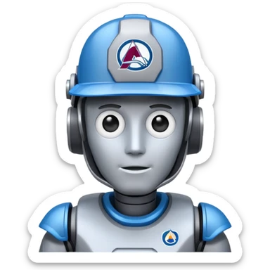 Engineer robot with colorado avalanche hat sticker