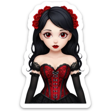 goth themed heart with a black lace corset sticker