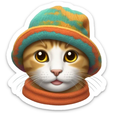Gato con gorrito sticker