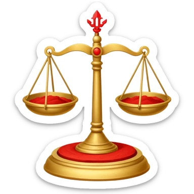 Create a casting sigil inspired by the wizard101 balance school using base color sand and trim color red. A golden scale in the middle as a focus  sticker