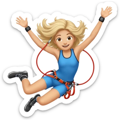 extreme sports lover face bungee jumping face only with hair flying sticker