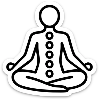 icon on the theme of yoga chakra classes.  sticker