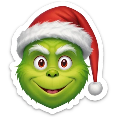 The grinch with santa hat sticker
