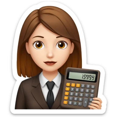 female accountant with calculator covered in shit sticker