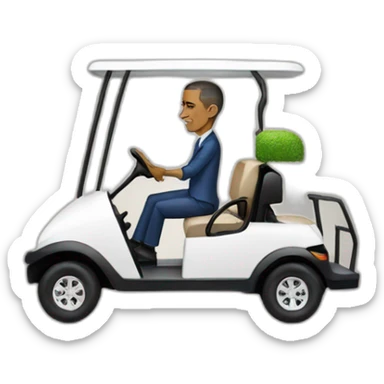 Obama in a golf cart sticker