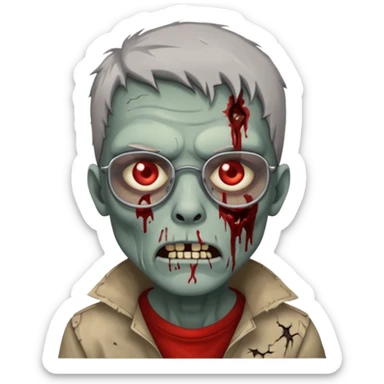 Zombie with glasses more visible glasses, some difference between zombie and glasseslasses  sticker