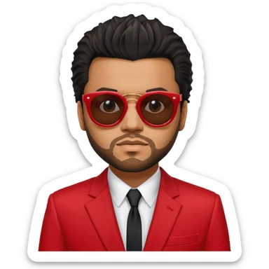 the weekend in red suit and sunglasses sticker