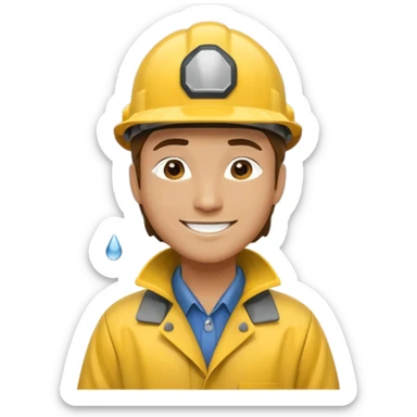 create a realistic emoji of a weather situations with a logistic worker in it sticker