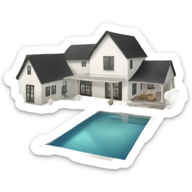 modern farmhouse with pool sticker