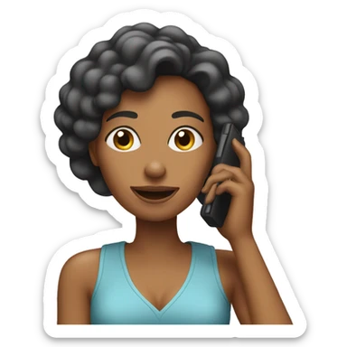 Woman talking on her cellphone sticker