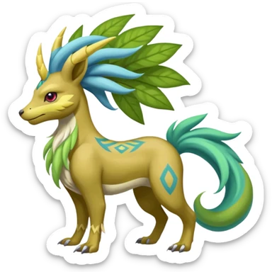 Tribal Colorful Fruity Gay Manectric-Skiddo-Suicune-Virizion-Zygarde-fusion-hybrid-creature  sticker