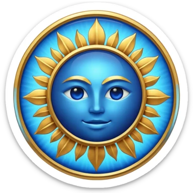 Verified badge with the body of a Sun ☀️ make the color blue and make sure they is no cartoon in it sticker