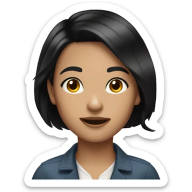 Girl tour guide with fair skin short black hair  sticker