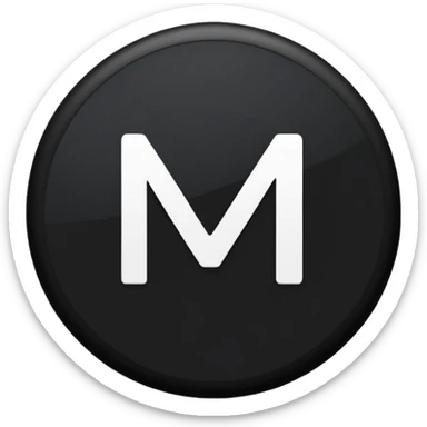 Black Circle with MB written on it sticker