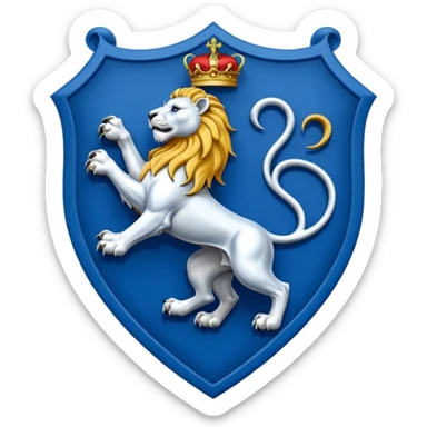 Lion rampant emoji like chelsea football team with blue and white sticker