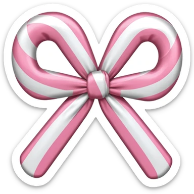 candy cane bow shape with in light pink with a satin bow sticker